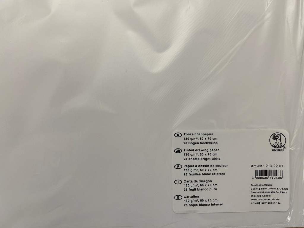 Zeichnungspapier B2 130 g/m2 (25 Blatt) weiss