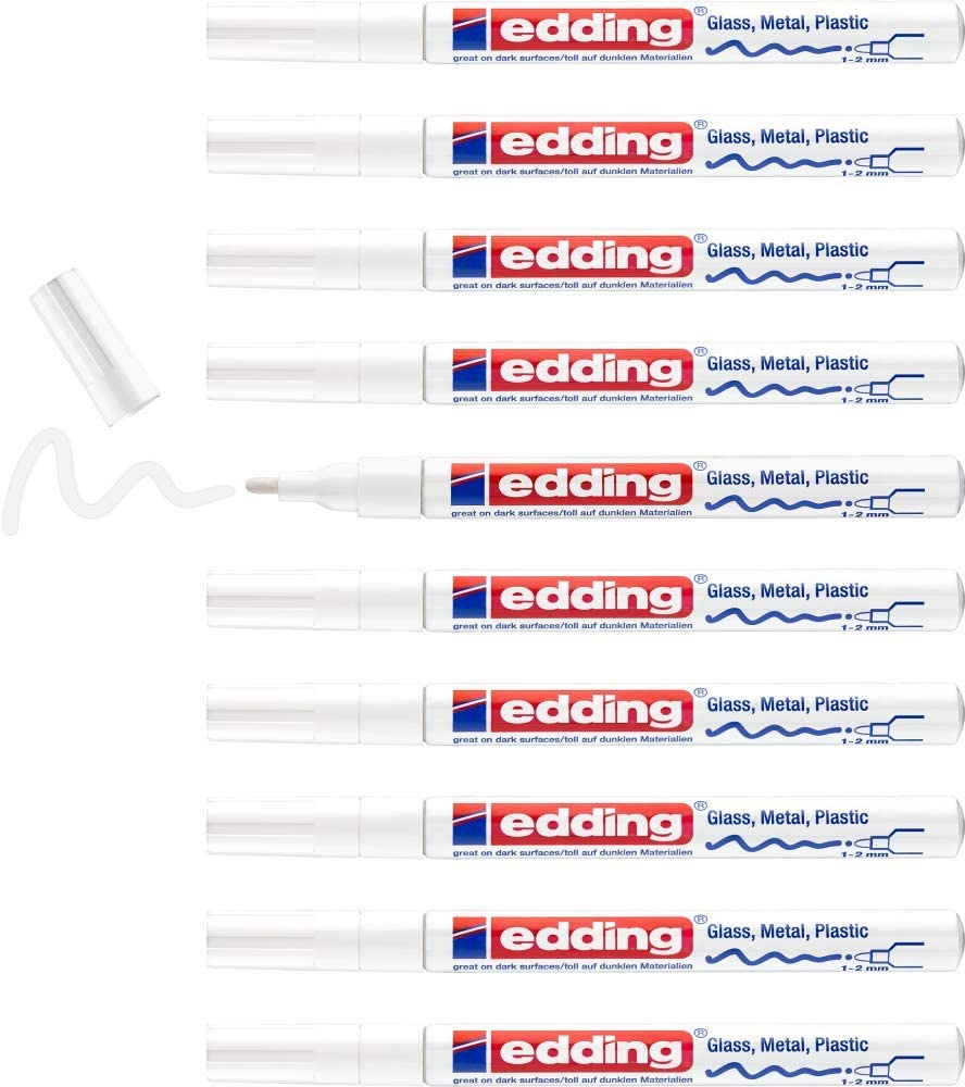 edding 751 CREA blanc, emballage de 10 pièces