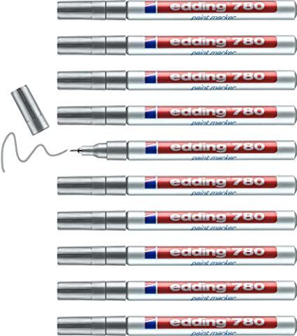Marqueurs edding 780 argent 10 pces