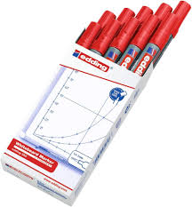 Marqueurs edding 250 rouge 10 pces