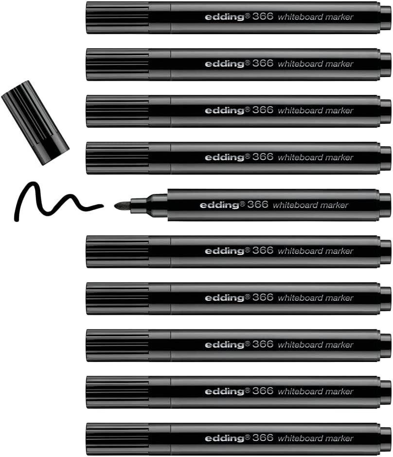 Marqueurs edding 366 noir 10 pces