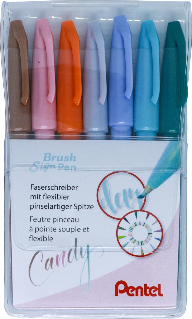 Faserschreiber «Brush Sign Pen», Set 7 Stück