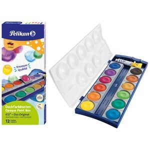 Boîte de peinture opaque Pelikan K/12 eco, assortiment 12 couleurs