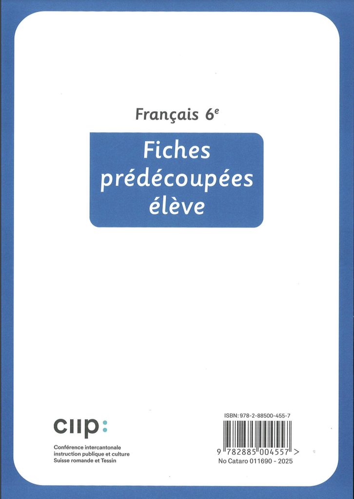 Français 6e fiches pré-découpées élève (CATARO 11690)