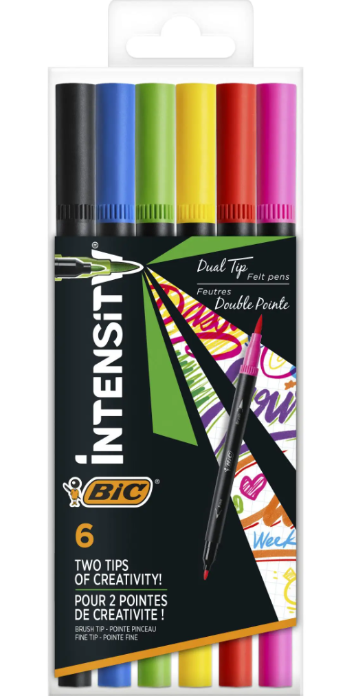 BIC Fasermaler Intensity Dual Tip  Sortiment 6 Farben
