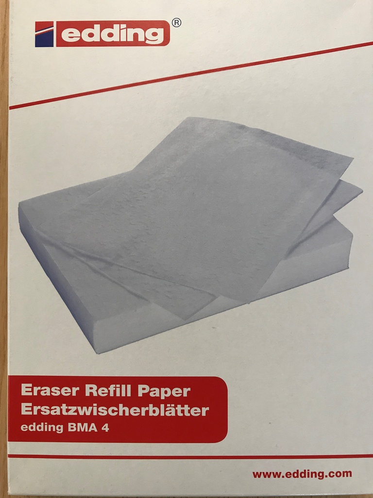 Feuilles de rechange pour effaceur edding (boîte de 100 feuilles)