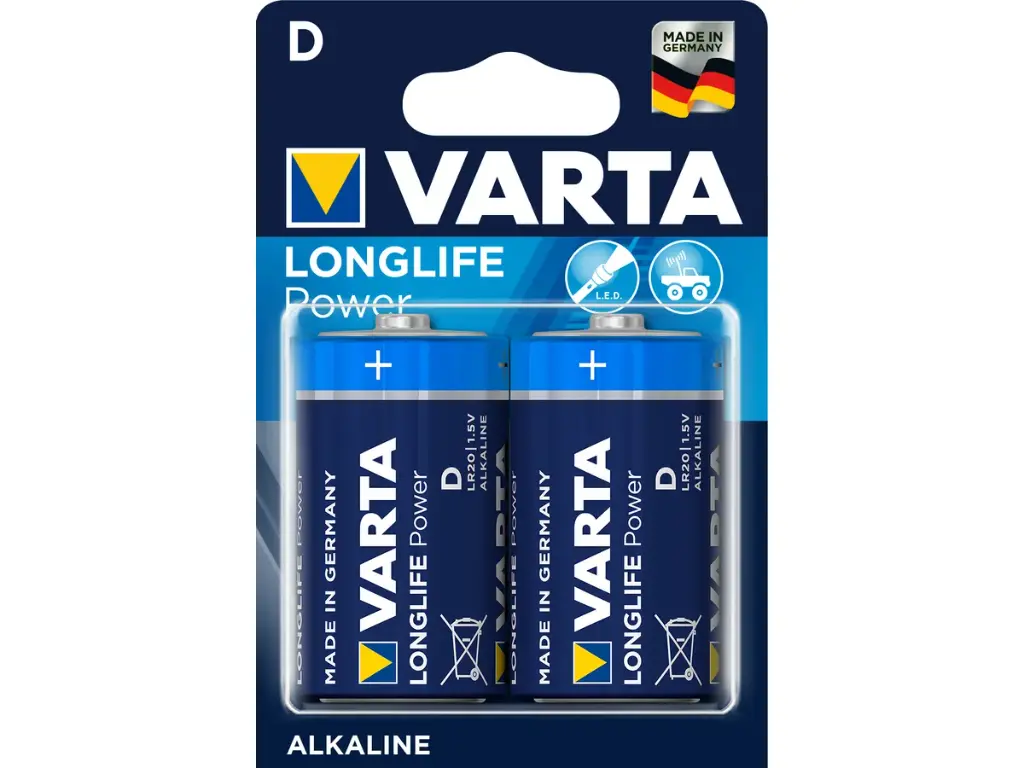 Piles VARTA Longlife Power D/LR20 1.5V (2 pièces)
