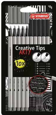 Fineliners STABILO®Creative Tips étui de 10 pièces ARTY SHADING