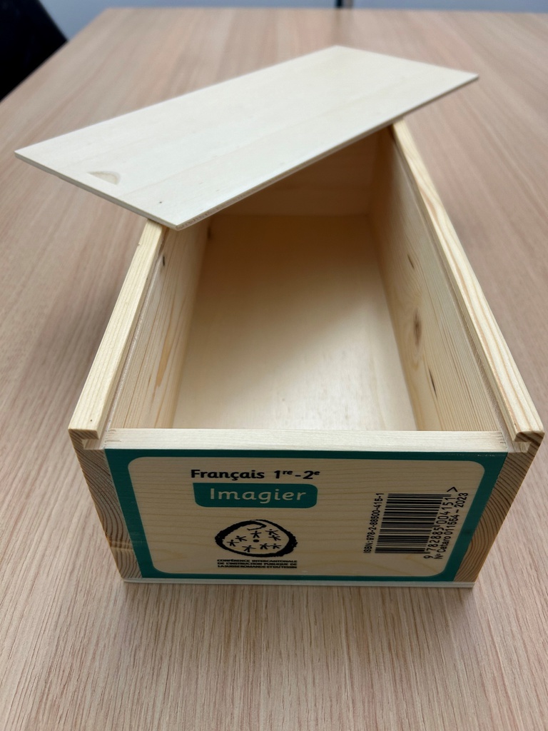 Français 1-2e, Imagier, caisse vide en bois Suisse