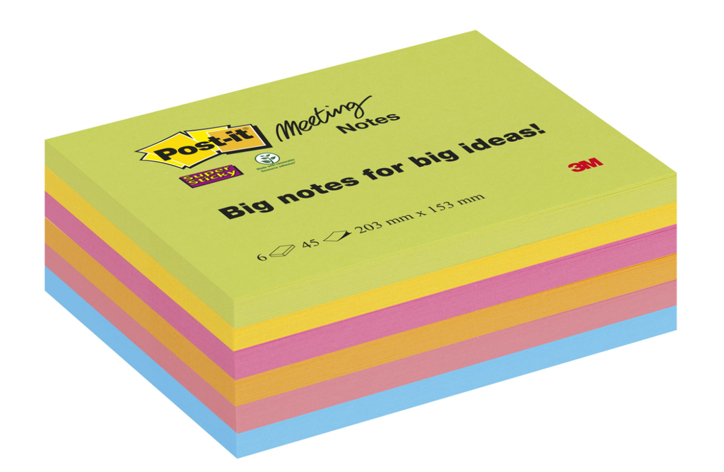 Post-it Super Sticky 20.3 cm x 15.3 cm, 6 Blöcke 