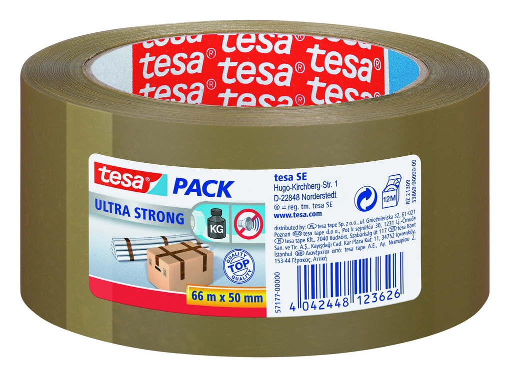 Bande d'emballage tesa® Ultra strong brun 66 m : 50 mm