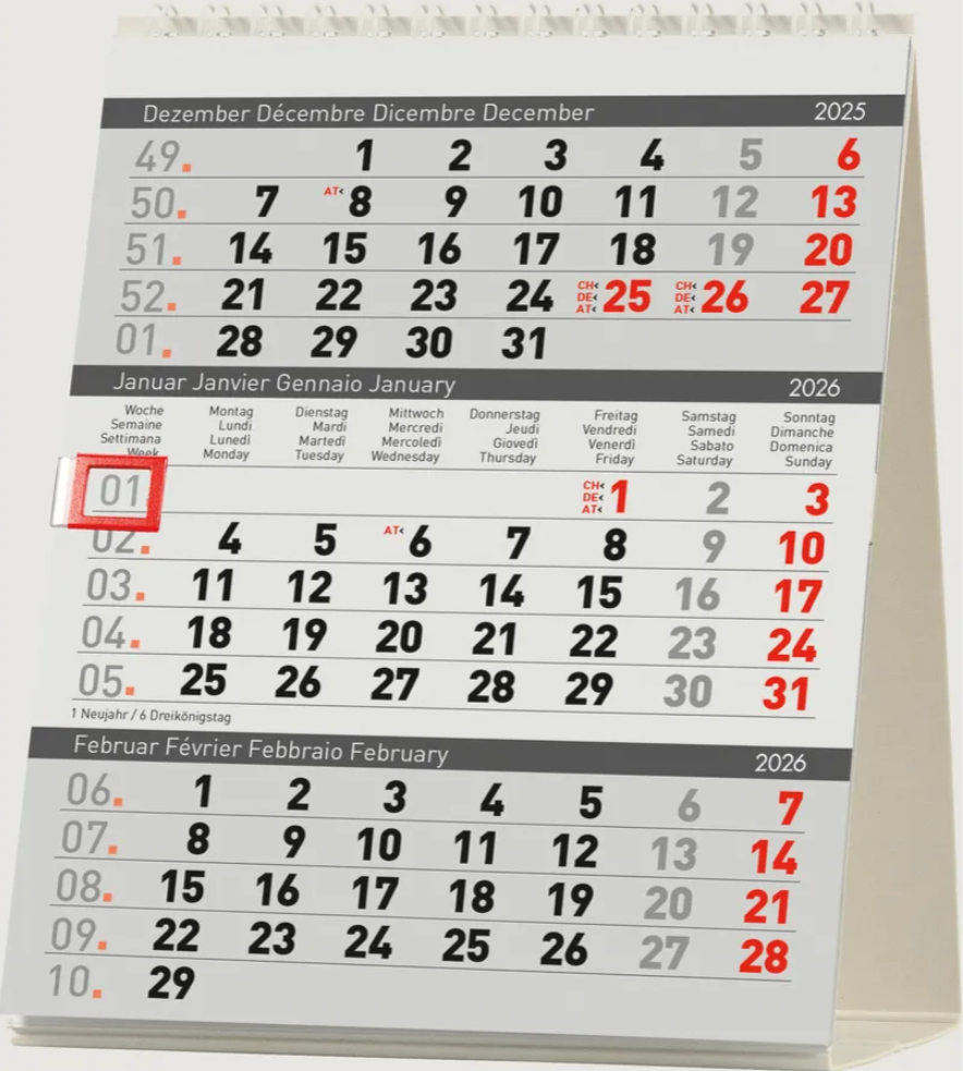 Tischkalender Desktop Delta 2026