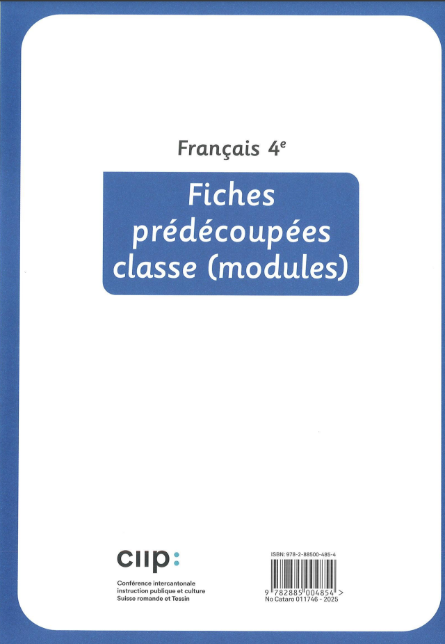 Français 4e, fiches prédécoupées classe provisoire (modules) (CATARO 011746)