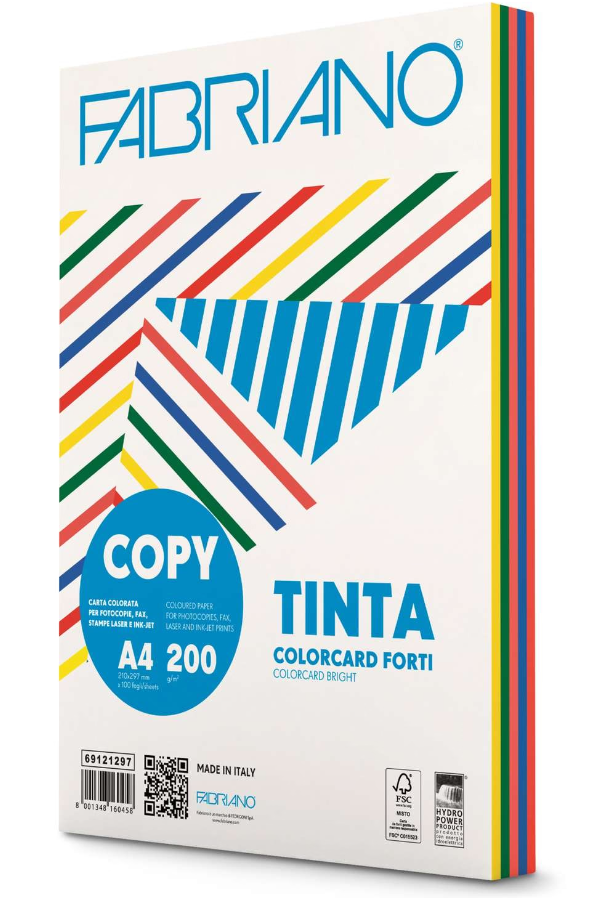 Fotokopierpapier A4 200 gm2, 5 intensive Farben (100 Blatt)