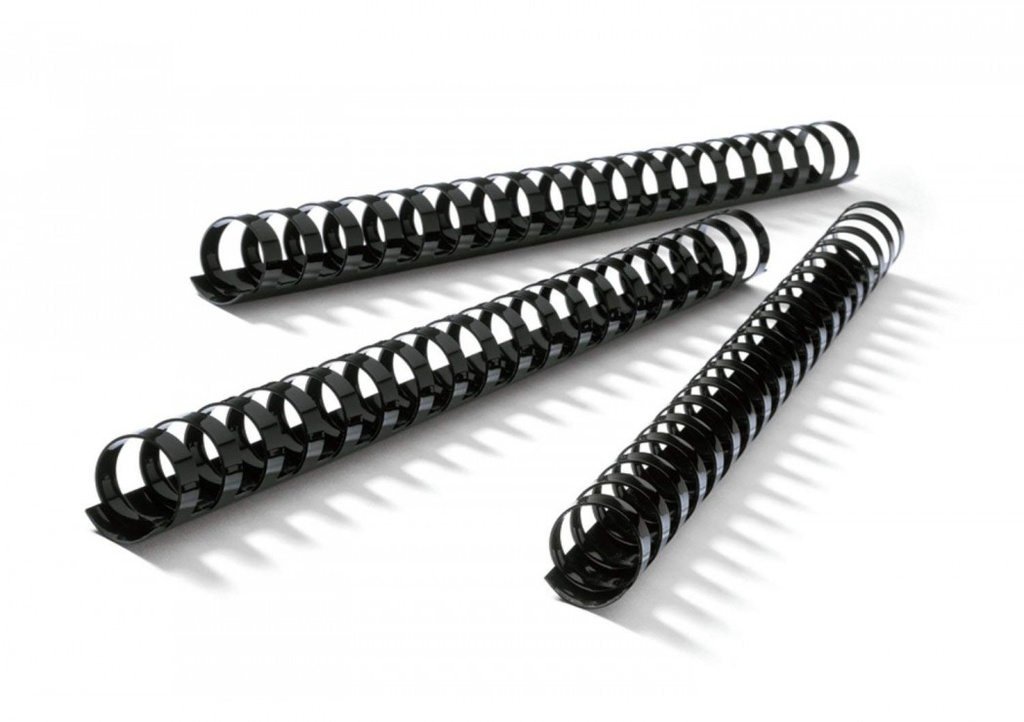 Dos à spirales en plastique A4 28 mm noir (50 pce)