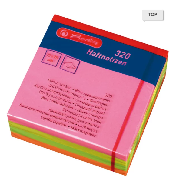 ​​Feuilles adhésives Herliz 75 x 75 mm 320 pièces