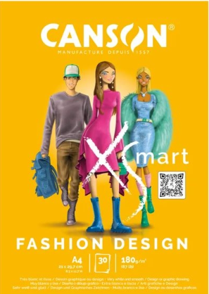 Zeichenblock Canson XS'Mart Fashion Design A4, 180g, 30 Blatt
