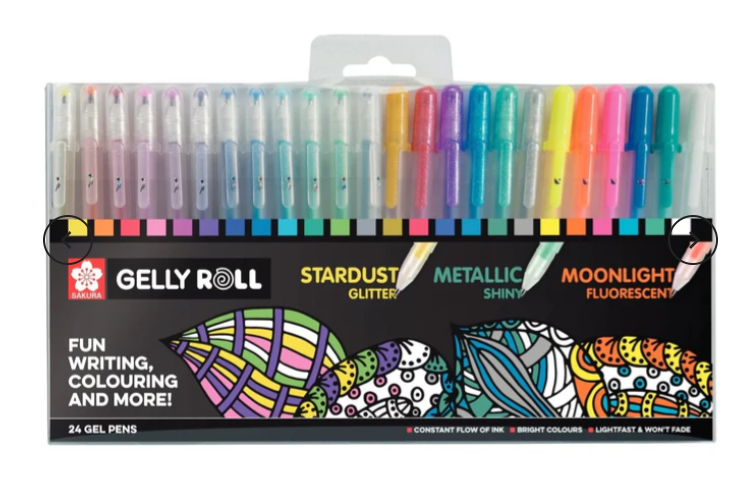 Gel-Tintenroller Stardust Glitter 24 Stück