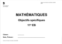 Mathématiques Objectifs spécifiques 11e EB Edition 2026/2027