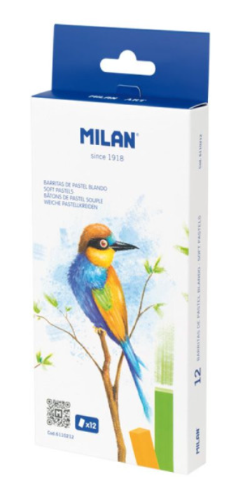 Craies tendres 12 couleurs pastel  Milan