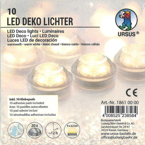 LED Deko Lichter - 10 Stück mit Knopfzellen CR2032