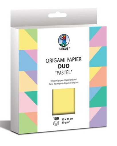 Feuilles à plier en papier "duo pastel" 15x15cm 80g/m2, 100fles