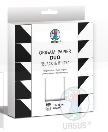 Feuilles à plier en papier "noir/blanc" 15x15cm 80g/m2, 100fles 