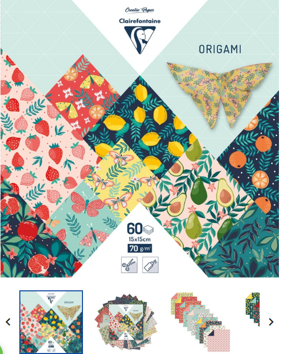 Papier à plier 15x15 cm, 70 g/m2, 60 fles