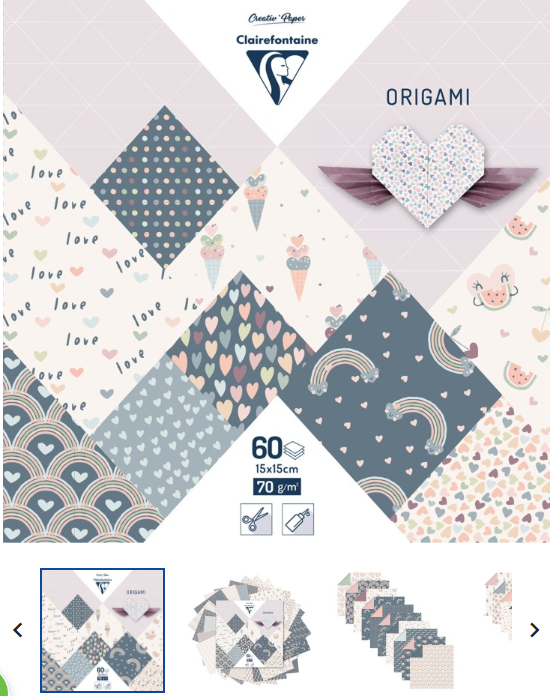 Papier à plier 15x15 cm, 70 g/m2, 60 fles