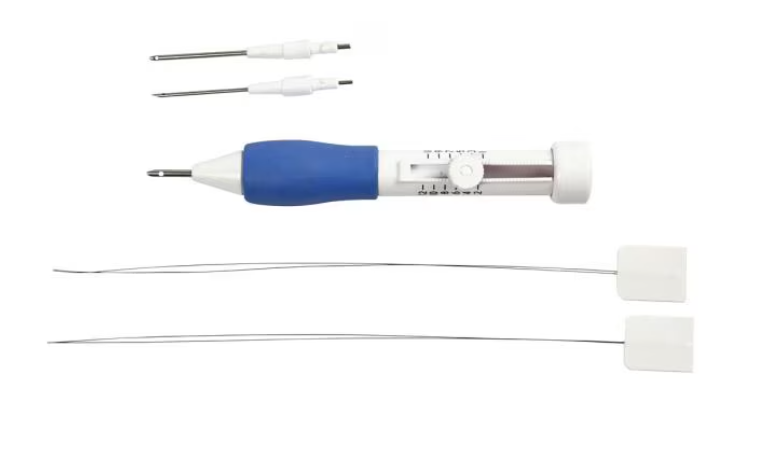 Punch needle  6 parties Aiguille à perforer avec 2 aides à l'enfilage