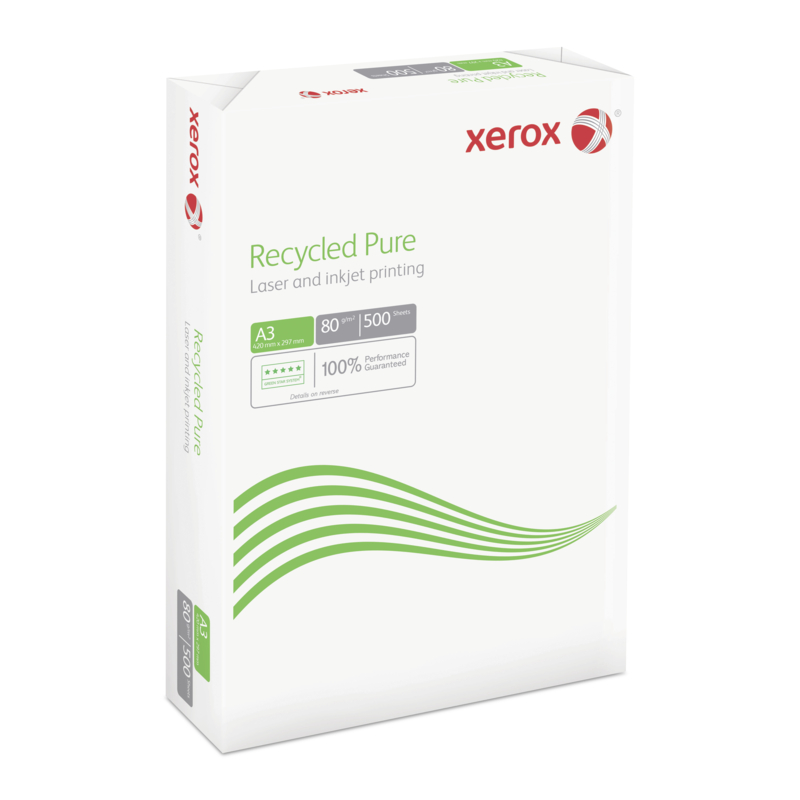 Papier photocopies A3 80g/m2 Xerox Recycled Pure (pq de 500 feuilles)