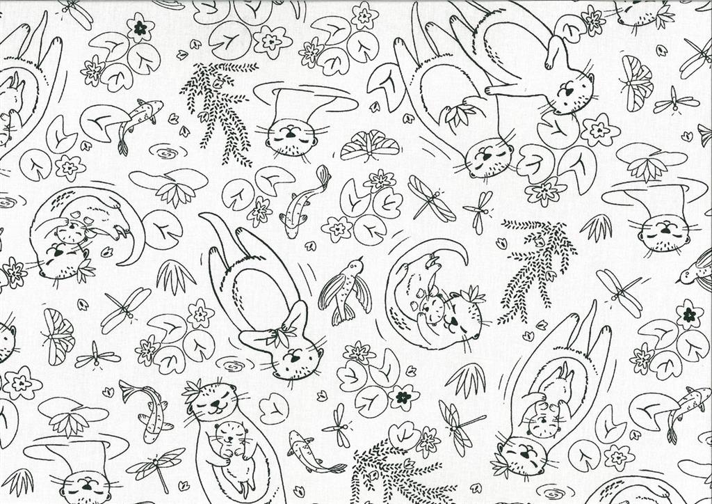 Coton imprimé coloriable largeur 160 cm