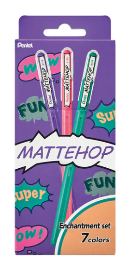 Hybrid Roller Gel Mattehop 1.0mm - set de 7 pcs