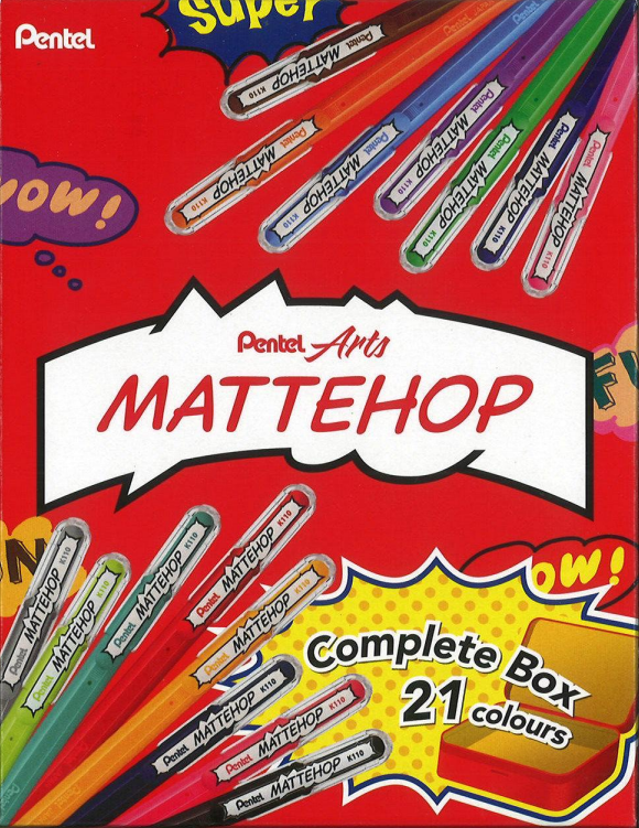 Hybrid Roller Gel Mattehop 1.0mm - boîte en tôle de 21 pces