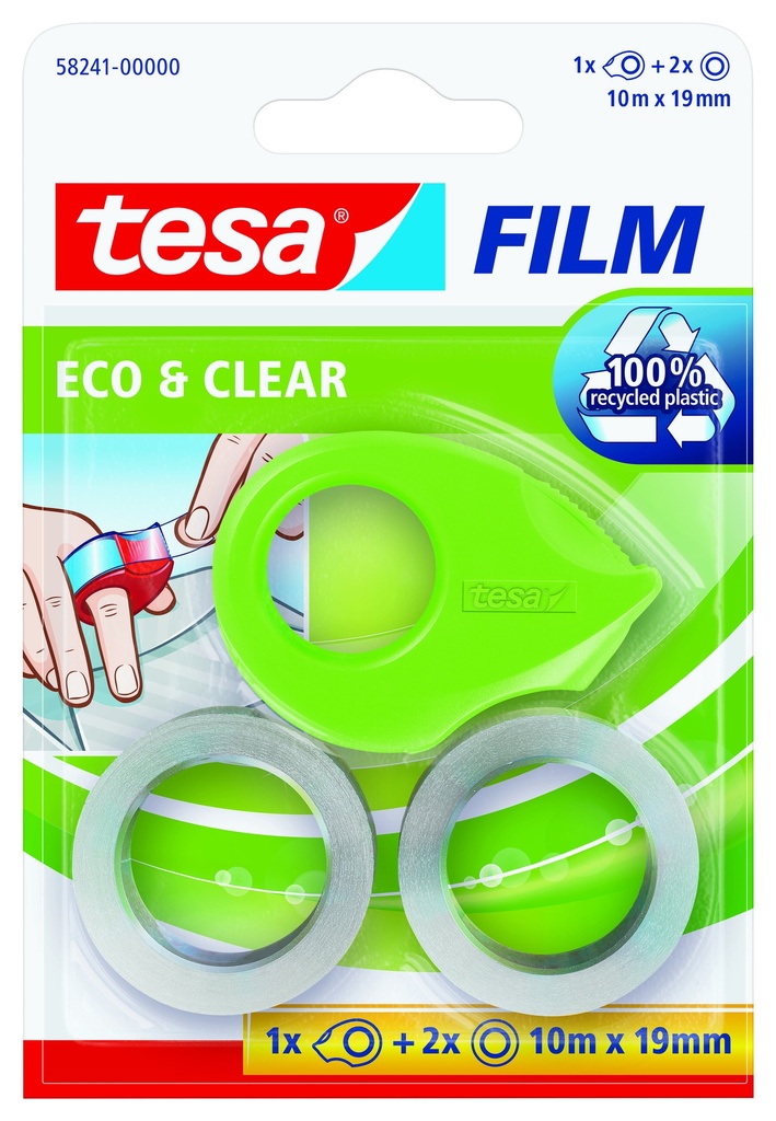 Dérouleur mini tesa® eco&lear 10 m : 19 mm avec 2 rouleaux