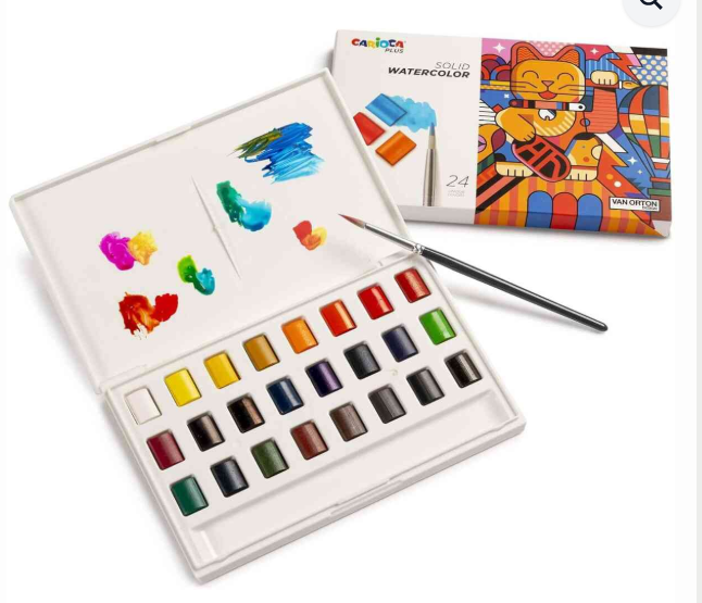 Aquarelle en godets Carioca 24 couleurs + 1 pinceau