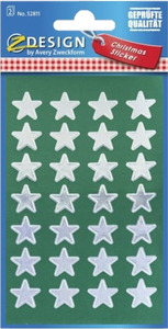 Stickers silbrige Sterne 3