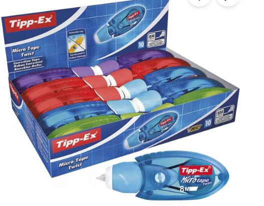 Korrekturroller Tipp-Ex® Micro Tape Twist 5 mm - 8 m - Sch zu 10 Stück