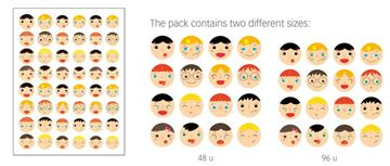 Gommettes visages émotionnels pq de 144 pièces