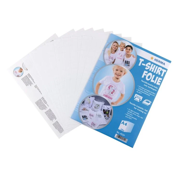 Feuille de transfert pour tissus clairs imprimante jet d'encre 10 pièces blanc 