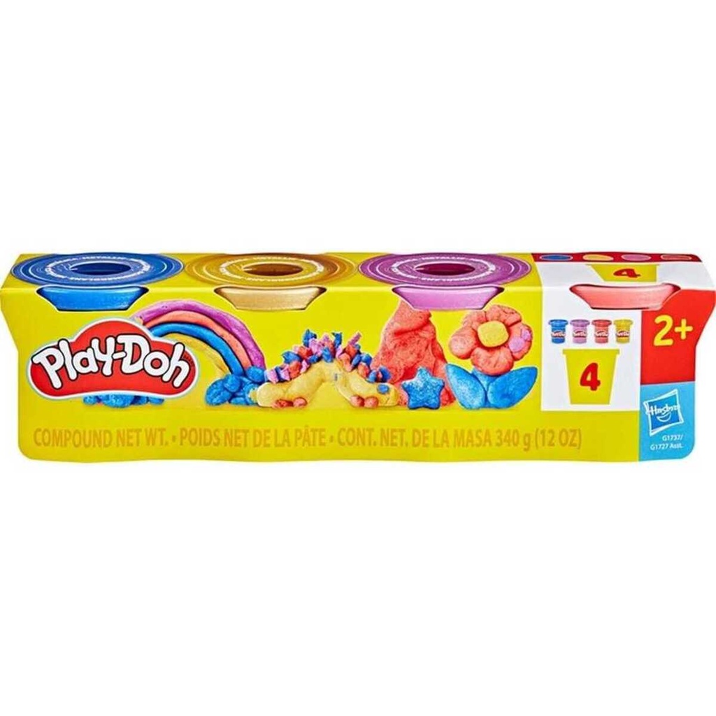 Pâte à modeler Play-Doh 4 pots paillettes métalliques