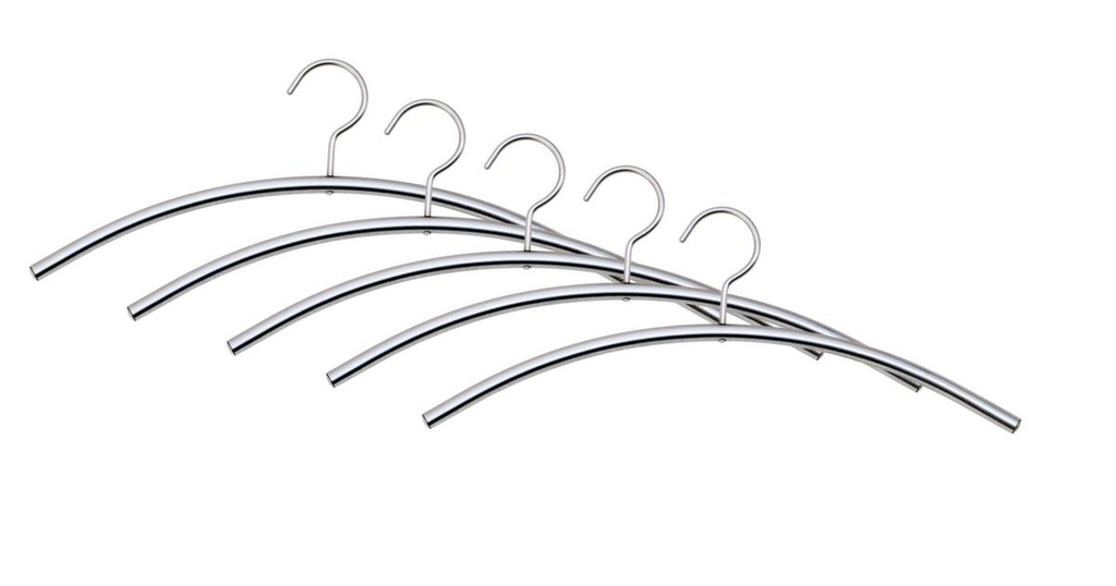 Kleiderbügel aus Stahl, silber - 5 Stück
