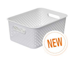 Caisse en plastique rectangulaire en polypropylène recyclé 36.5 cm x 27cm x 15 cm blanc