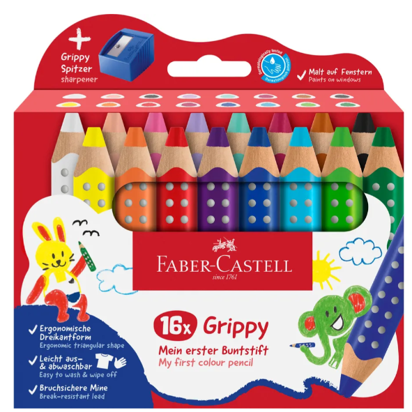 Buntstift Grippy mit Spitzer, Faber-Castell