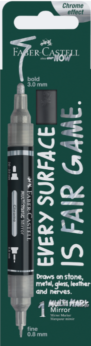 Marqueur double pointe - Faber Castell - Chrome 551 - Miroir