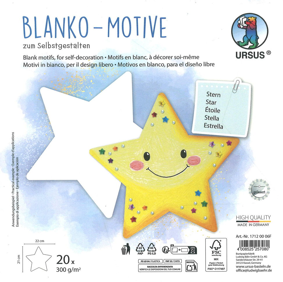 Blanko-Motive zum Selbstgestalten "Stern"