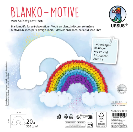 Motifs en blanc, à décorer soi-même "Arc-en-Ciel"