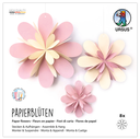 Fleurs en papier rose/blanc en carton photo 300 g/m2