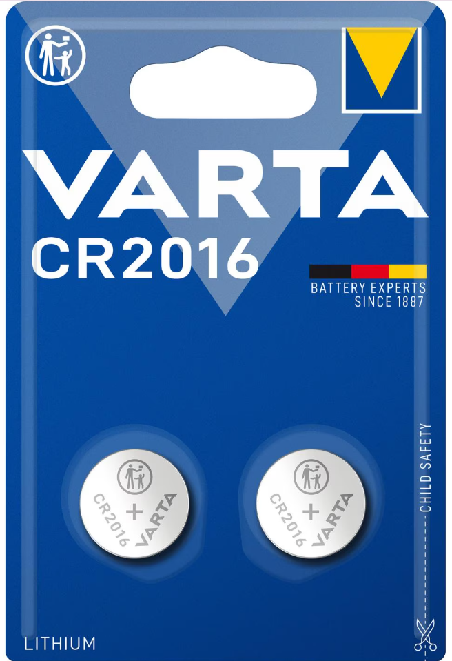 Knopfzellen CR2016 - Blisterpackung mit 2 Stück