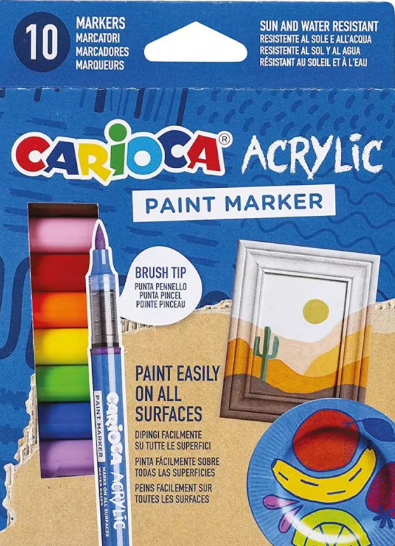 Feutres acrylique Carioca 10 couleurs